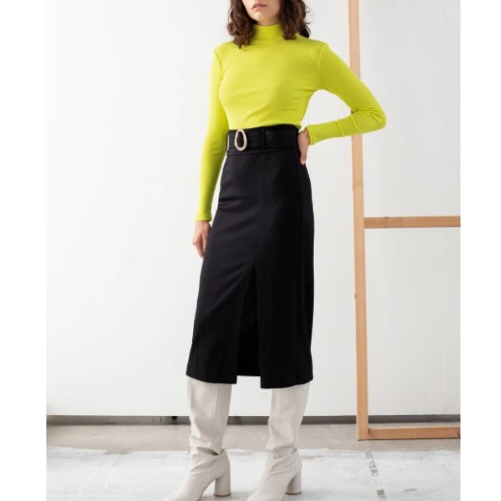 & Other Stories 🟣 NWT Size 8 Midi Slit Skirt
